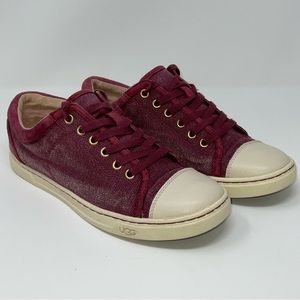 Ugg Taya Canvas Sneakers‎ Burgundy Size 7